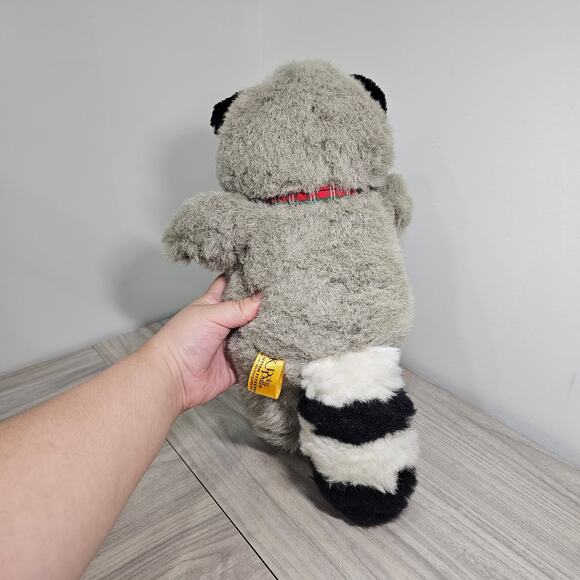 24k Polar Puff Raleigh Raccoon Plush Stuffed Animal Bow Tie Gray Wildlife NEW - Picture 4 of 9